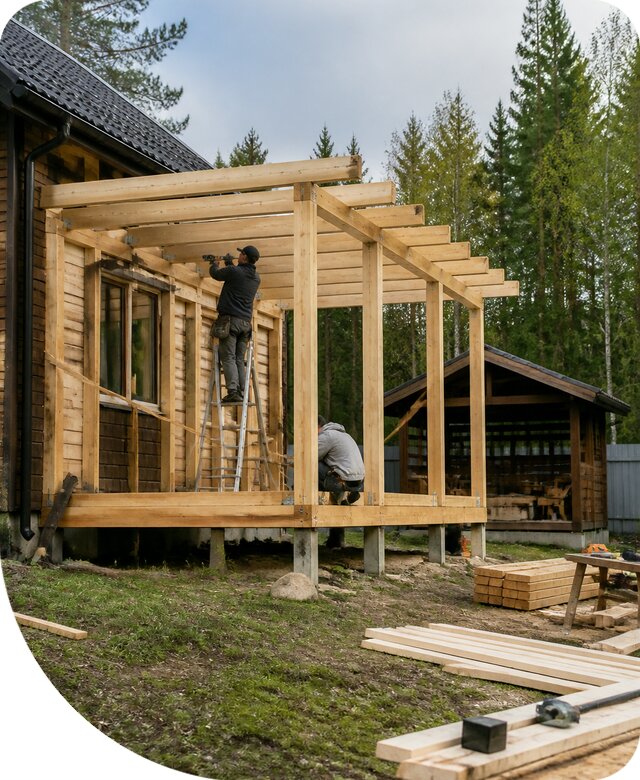 Строительство пристроек и построек на участке в Большой Камне